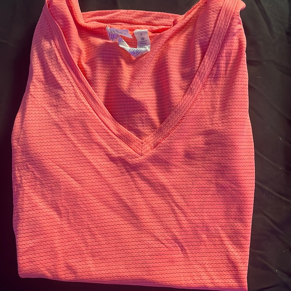 Lululemon neon orange shirt size 4